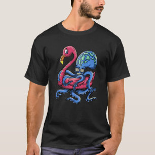 Camiseta Pulpo con aro de flamenco Fiesta en la piscina 1