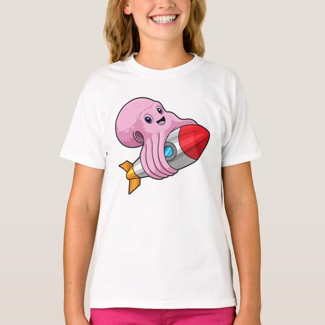 Camiseta Pulpo con Cohete (Anverso)