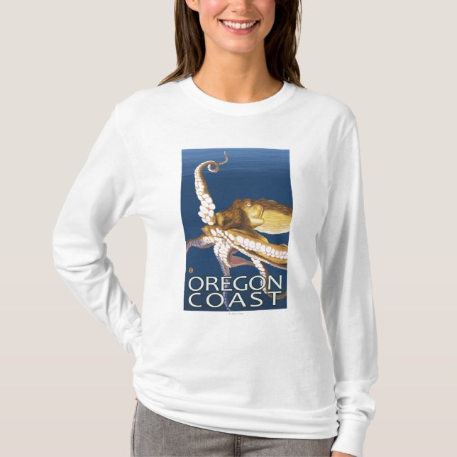 Camiseta Pulpo de la costa de Oregon (Anverso)