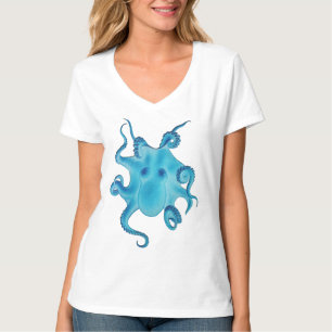 Camiseta Pulpo Eléctrico Océano Azul Kraken Majestuoso Mar