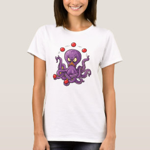 Camiseta Pulpo enfadado haciendo malabares