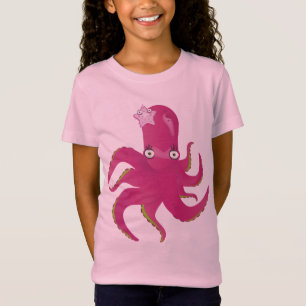 Camiseta Pulpo femenino rosado bonito