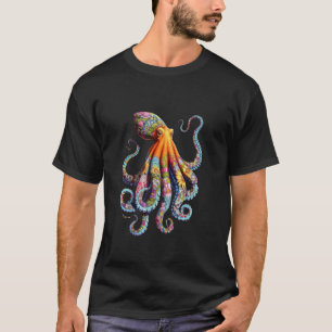 Camiseta Pulpo Floral Flores Vintage Buceo Océano 
