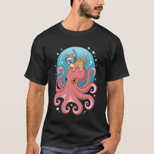Camiseta Pulpo Gato Buceador Buceador Biólogo Marino Océano