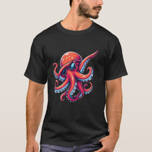 Camiseta Pulpo haciendo Dabbing, Pulpo con Gafas de Sol Ani