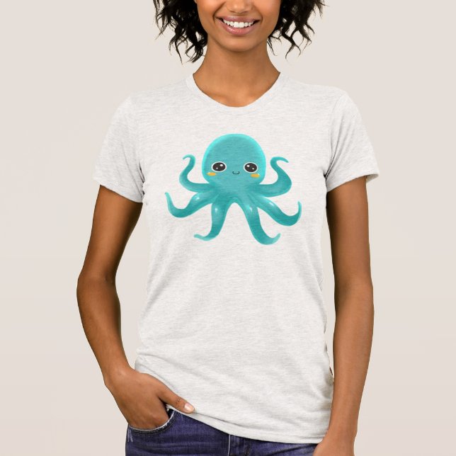 Camiseta Pulpo lindo del bebé (Anverso)