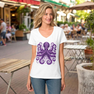 Camiseta Pulpo Morado Victoriano Steampunk Kraken 