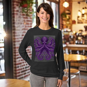 Camiseta Pulpo Morado Victoriano Steampunk Kraken 