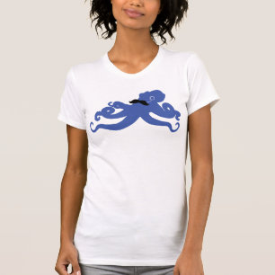 Camiseta pulpo mustached con un monóculo