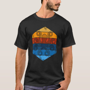 Camiseta Pulpo Retro Vintage Años 60 70 Atardecer Animal Ma