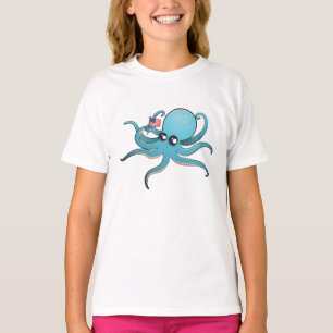 Camiseta Pulpo sosteniendo la bandera estadounidense