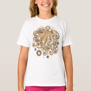 Camiseta Pulpo Steampunk Retro Fantasía Mecánica