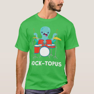 Camiseta Pulpo tocando Batería Regalo de baterista de banda