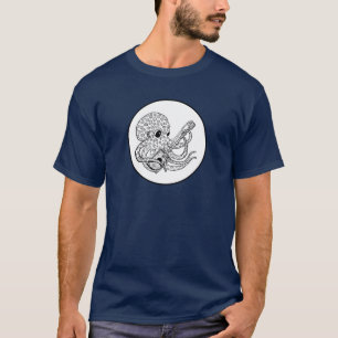 Camiseta Pulpo tocando Guitarra de Caja de Cigarros