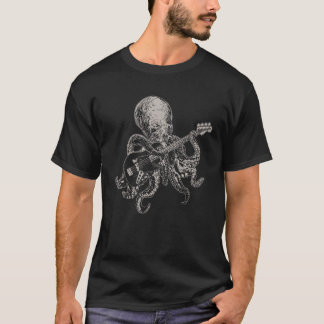 Camiseta Pulpo tocando guitarra guitarrista músico bajista