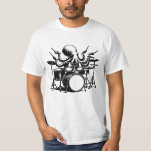 Camiseta Pulpo tocando la batería