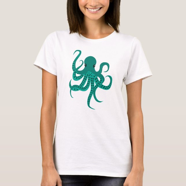 Camiseta Pulpo verde lindo (Anverso)