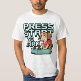 Camiseta Pulse Start to Bark Gamer Dog Retro Arcade