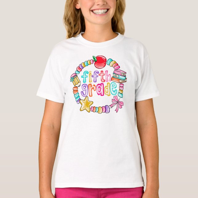 Camiseta Pulsera de caramelo Colorido Quinto Grado (Anverso)