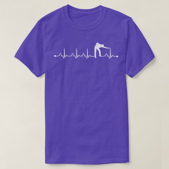 Camiseta Pulso del jugador Billiard Pool Heartbeat EKG Bill (Diseño del anverso)