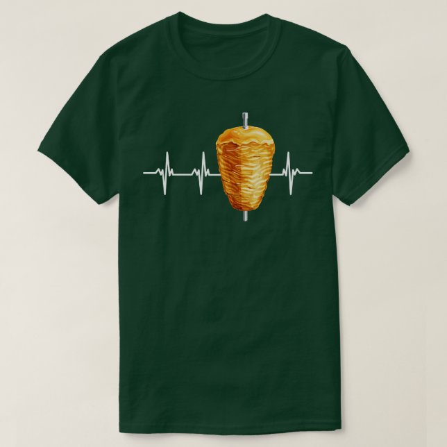 Camiseta Pulso del latido de la comida turca kebab (Diseño del anverso)
