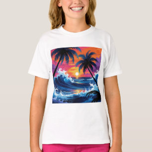 Camiseta Pulso tropical: vibraciones de la superficie del a