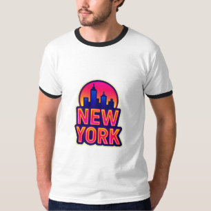Camiseta Pulso urbano: luces de Nueva York