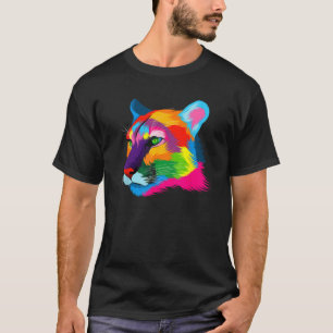 Camiseta Puma Cougar Head Colorful Art Animals Watercolor P
