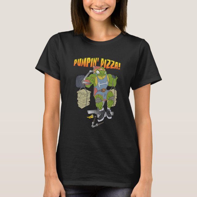 Camiseta Pumpin Pizze Turtle Fitness Weightlifting Bodybuil (Anverso)