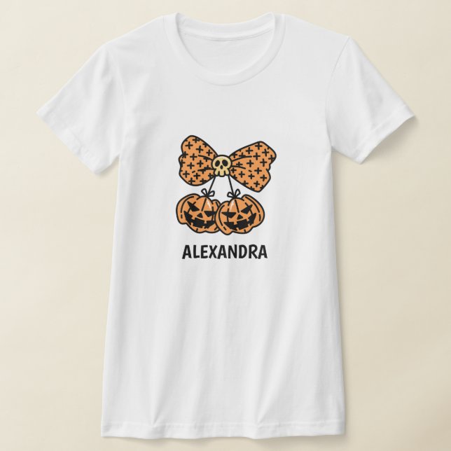 Camiseta Pumpkin and skull boo Halloween Personalized Name  (Distribución)