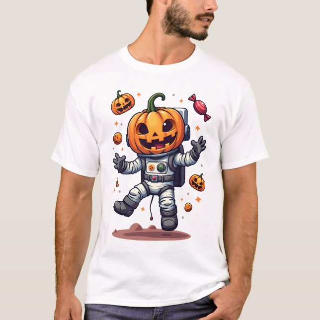 Camiseta Pumpkin Astronaut � Spooky Space Explorer Shirt (Anverso)