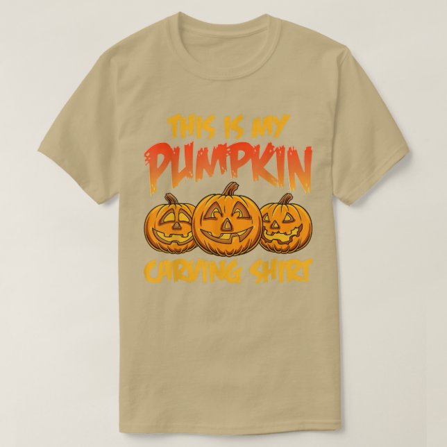 Camiseta Pumpkin Carving Funny Halloween JackOLantern  (Diseño del anverso)