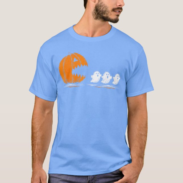 Camiseta Pumpkin Chasing Ghosts Funny Jack o Lantern Hallow (Anverso)