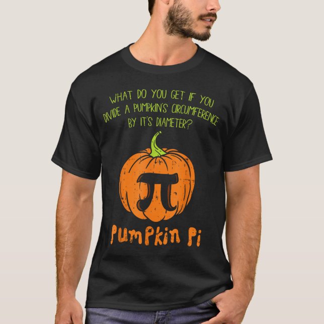 Camiseta Pumpkin E Math Shirt Funny Halloween Thanksgiving  (Anverso)