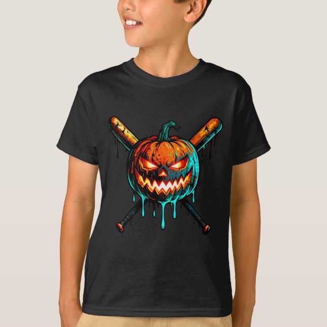 Camiseta Pumpkin Halloween Baseball Ice Cream Drip Soky Boy (Anverso)