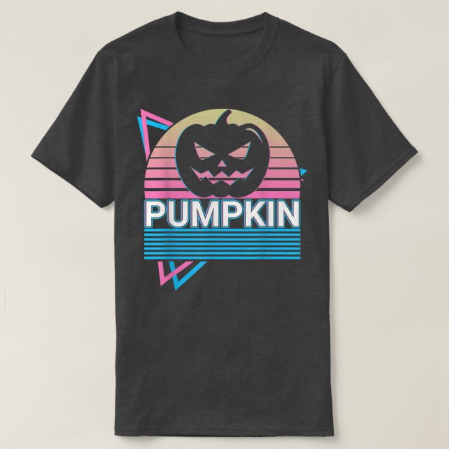 Camiseta Pumpkin Head Jack O Lantern Halloween Retro 1406 (Diseño del anverso)
