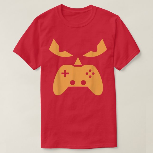 Camiseta Pumpkin Jack O Lantern Face Game Controller Gaming (Diseño del anverso)