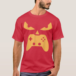 Camiseta Pumpkin Jack O Lantern Face Game Controller Gaming