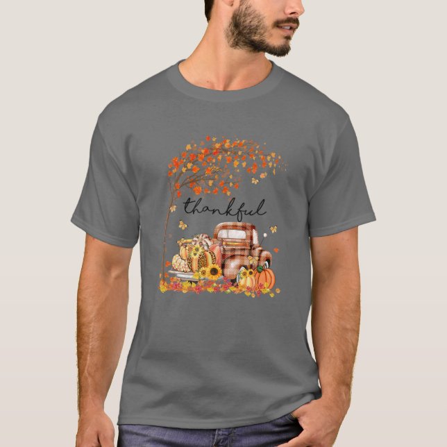 Camiseta Pumpkin Leopard Thankful Grate Blessed Fall Thanks (Anverso)