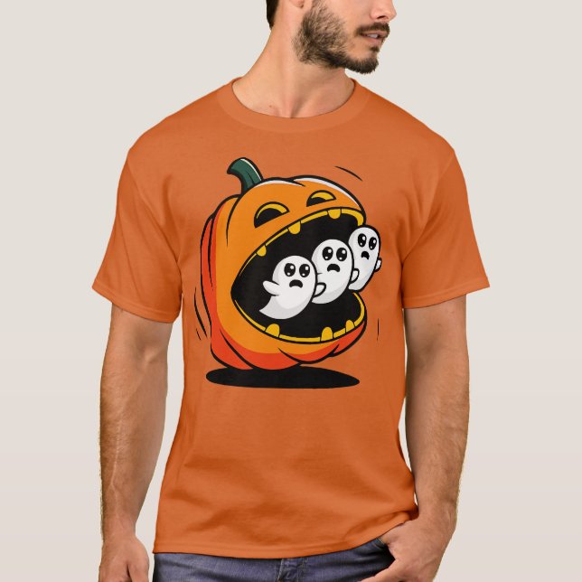 Camiseta Pumpkin PacMan Eating Ghosts (Anverso)