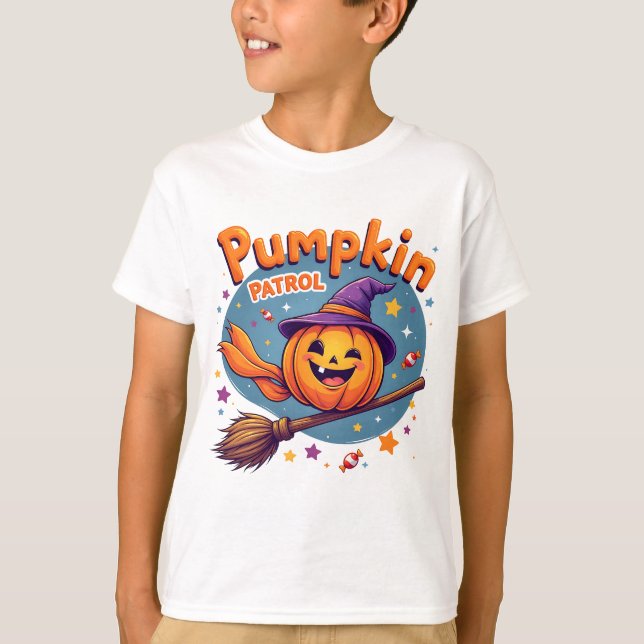 Camiseta Pumpkin Patrol Flying Halloween (Anverso)