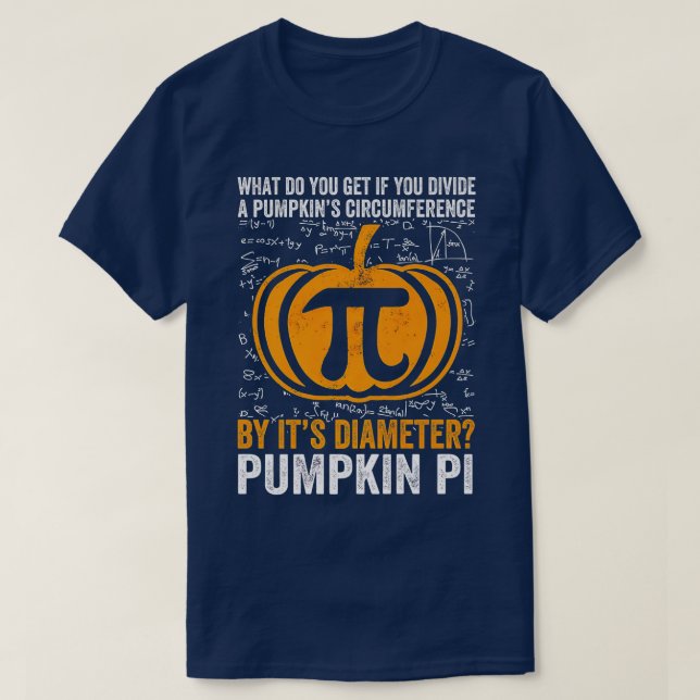 Camiseta Pumpkin Pi Math eacher Halloween Premium (Diseño del anverso)