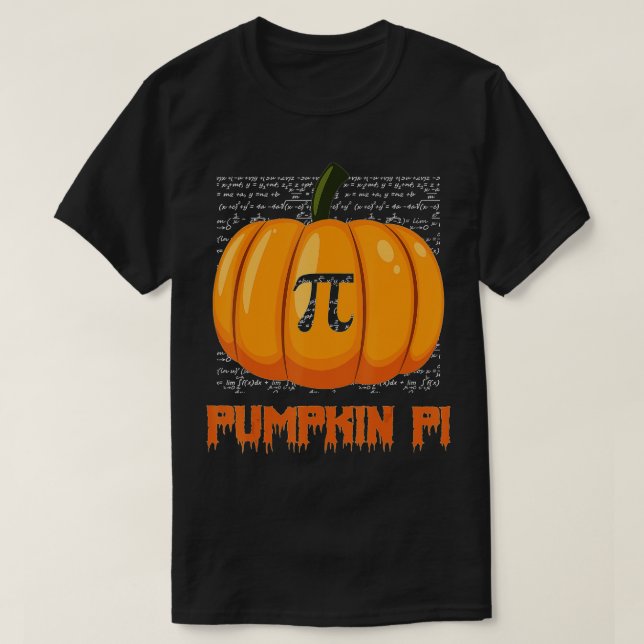 Camiseta Pumpkin Pie Math Funny Halloween Día de Acción de  (Diseño del anverso)