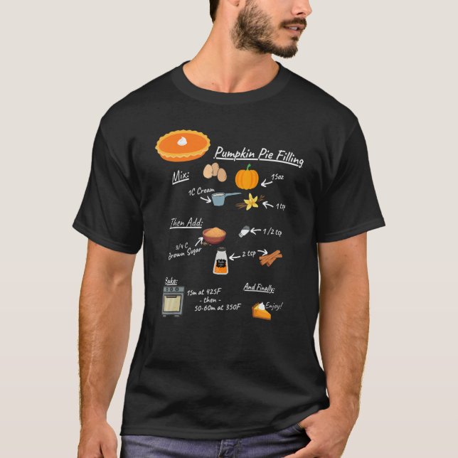 Camiseta Pumpkin Pie Recipie on a (Anverso)