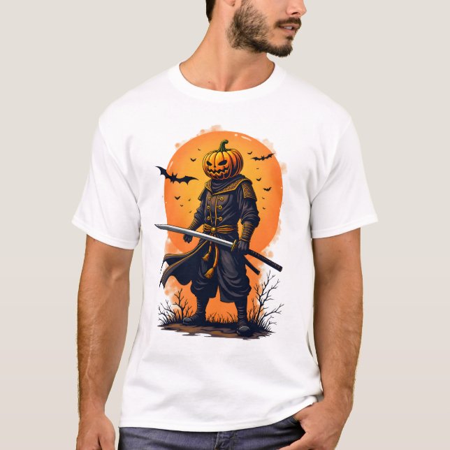 Camiseta Pumpkin Samurai � Halloween Warrior T-Shirt (Anverso)