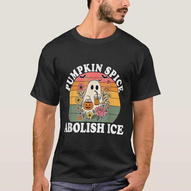 Camiseta Pumpkin Sce Abolish Ice Halloween Design  (Anverso)