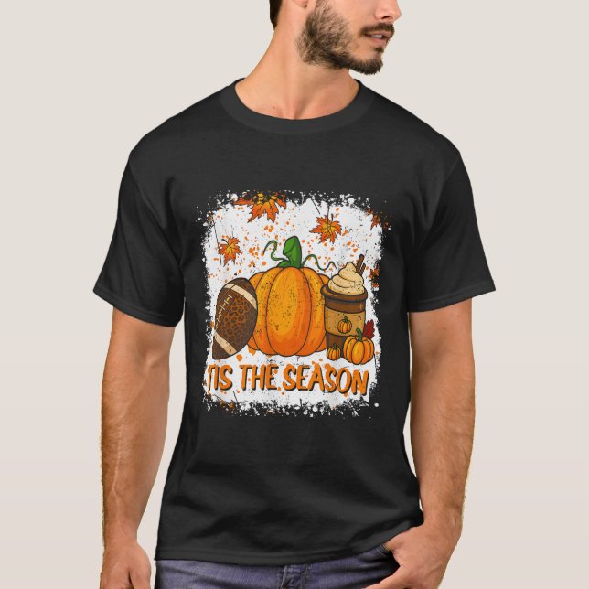 Camiseta Pumpkin Sce Football Tis The Season Fall Thanksgiv (Anverso)