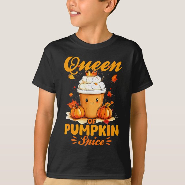 Camiseta Pumpkin Sce Latte Fall Season Queen Of Pumpkin Sce (Anverso)