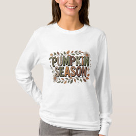 Camiseta Pumpkin Season – Earthy Leaves Aesthetic
