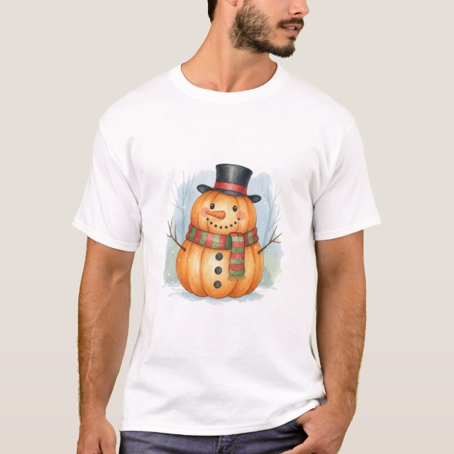 Camiseta Pumpkin snowman (Anverso)